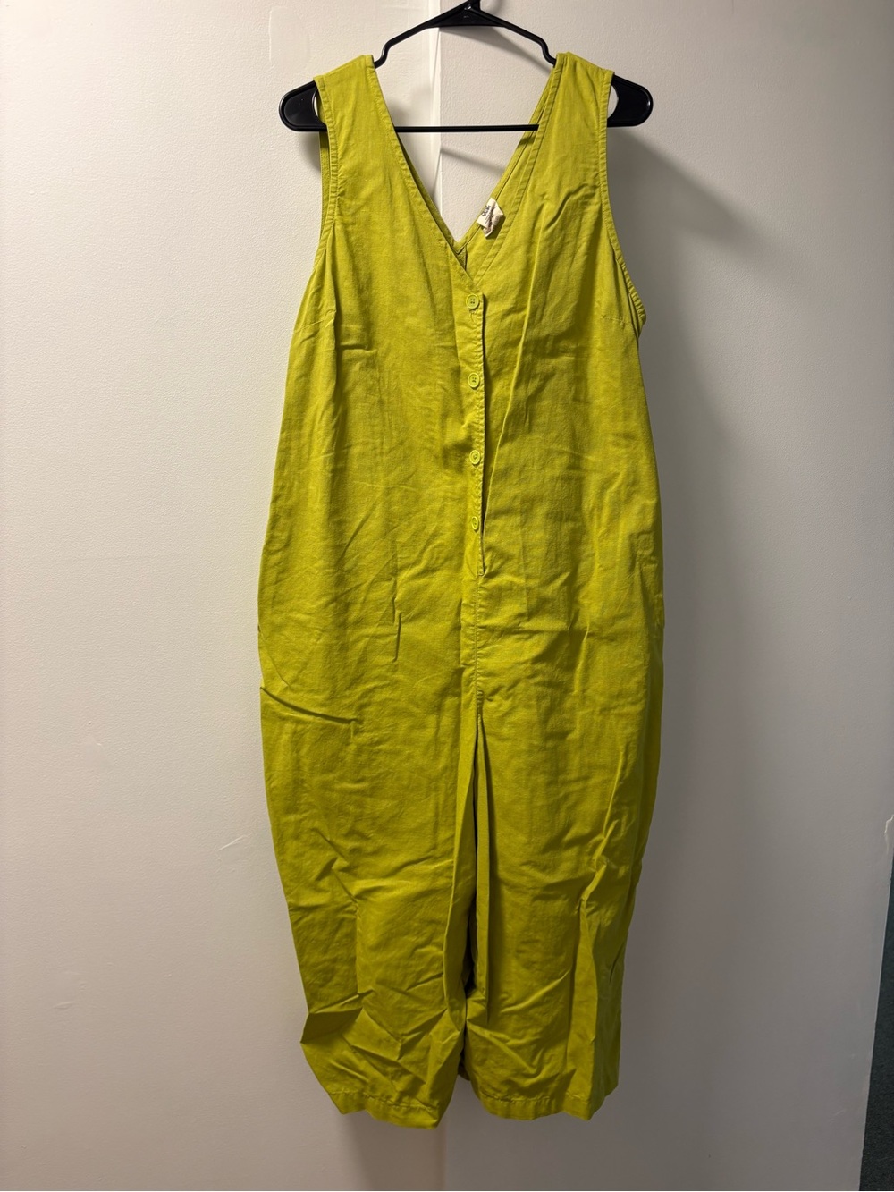 Lucy & Yak US 12 Finn Cotton and Linen Button Front Relaxed Fit Jumpsuit UK 16